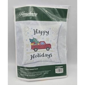 Herrschners Happy Holidays Pillow Cover Cross-Stitch 16" x 16" NEW SEALED